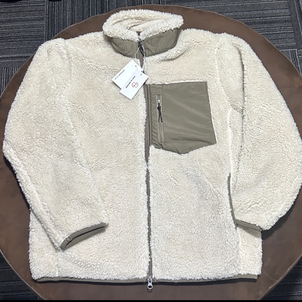 Hope & Sunshine Shearling Style Sherpa Fleece Full Zip Jacket Size Medium NEW